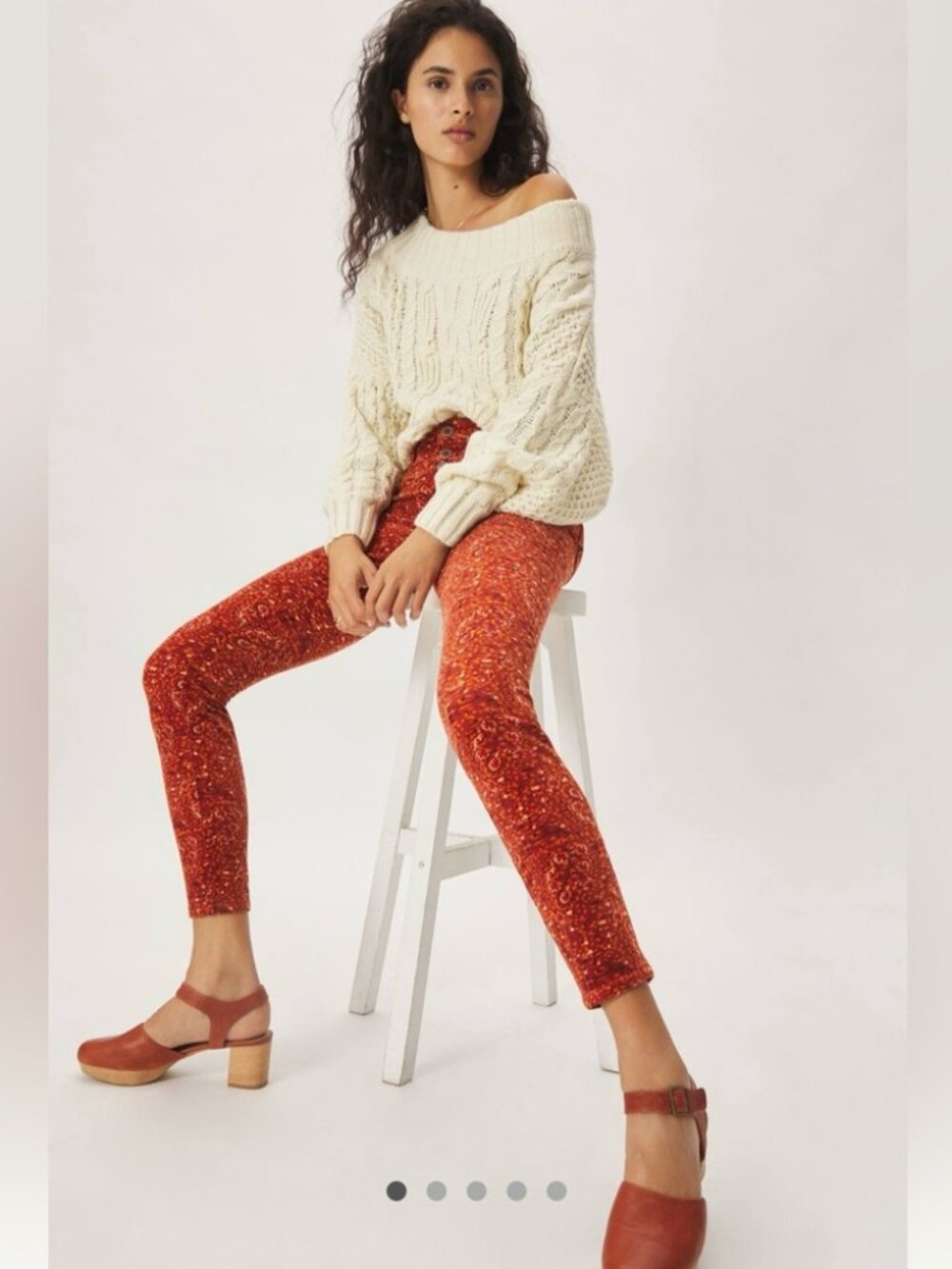 Anthropologie Pilcro High Rise Button Fly Skinny Corduroy Pants Size EUC 28